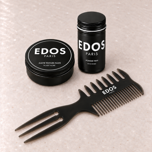 La Routine Signature EDOS Paris : Matte Texture Paste, Powder Wax et peigne de 21 cm